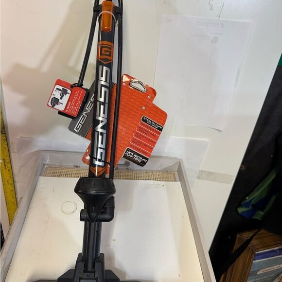 Genesis Black and Orange Bicycle Pump NWT - Picture 1 of 8
